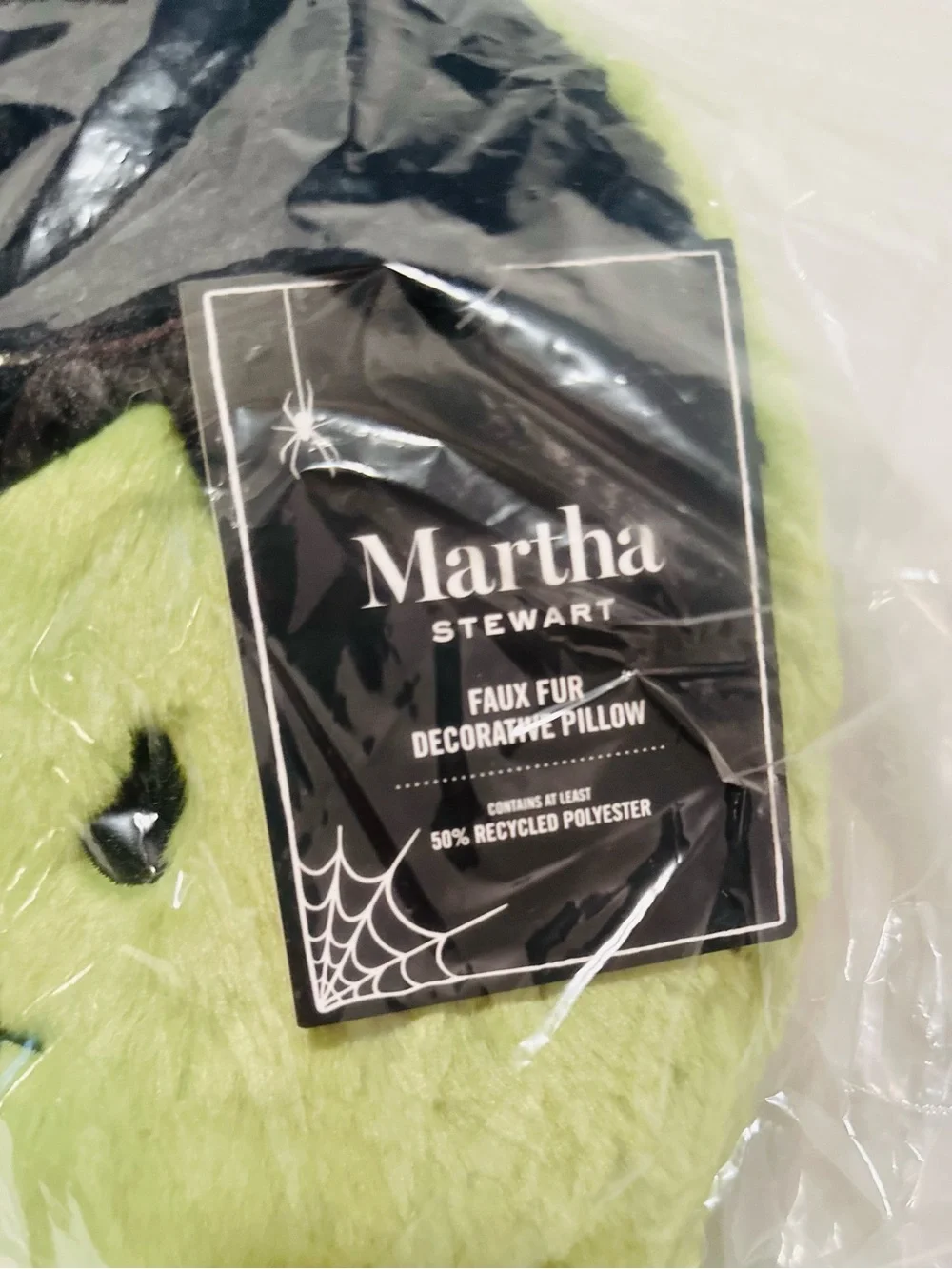 Martha Stewart NWT Frankenghost 18 X 15 Faux Fur Pillow